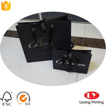 Black Paper Bag with Silver Stamping Logo