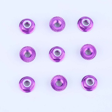 Silver Color Hexagon Nuts 4mm serrated wheel nut