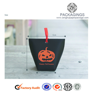 Halloween paper gift box with pumpkin logo