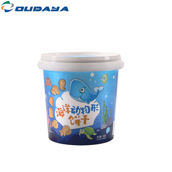bucket food packaging IML container with cover