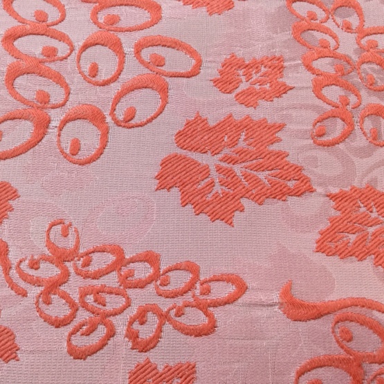 Orange Silk Print Upholstery Jacquard Fabric