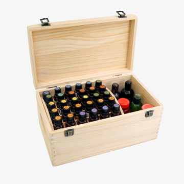 66 bottles Customized unfinished storage box wood essential oil box