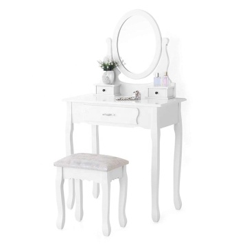 Portable 3 Drawers Vanity Set makeup table with mirror