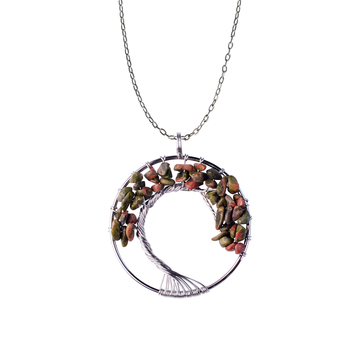 Handmade Tree Of Life Gemstone Pendant Necklace