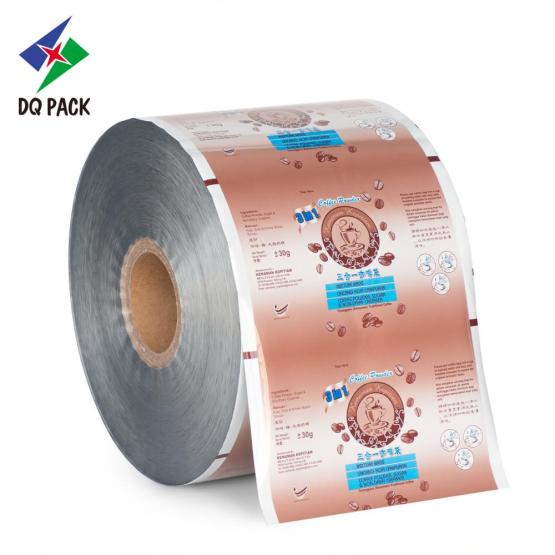 High barrier film in roll form with powder