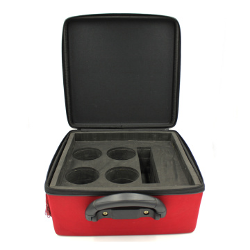 Factory oem shockproof foam custom molded red eva tool case with handle
