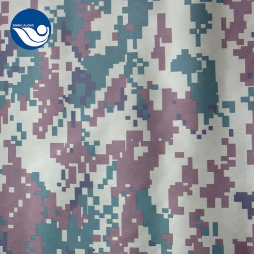 Black And White Camouflage Print Fabric