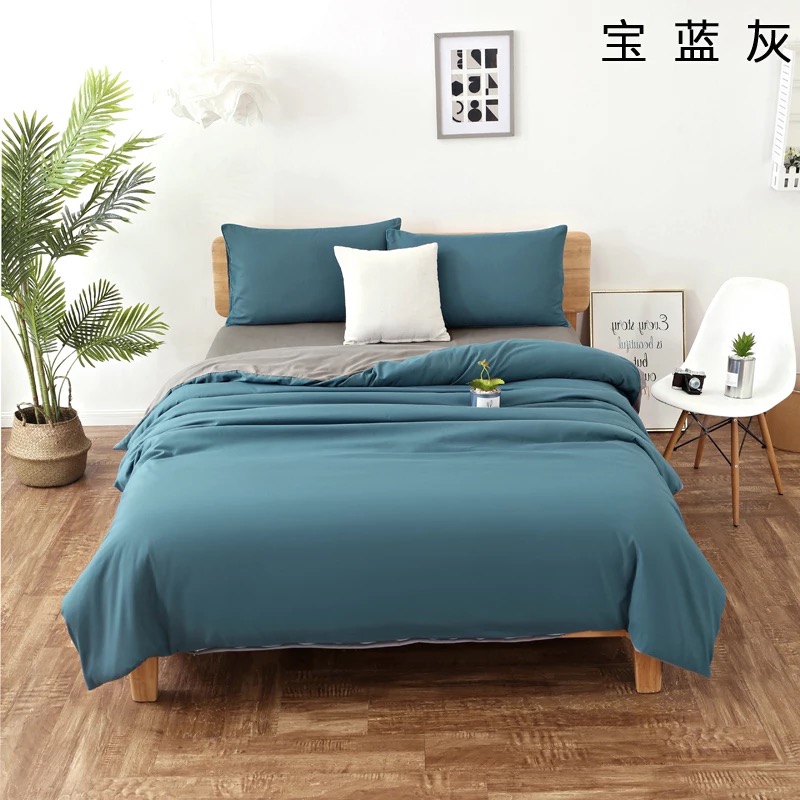 Brushed 4 Piece Solid Color Bed Top Sheet Set China 