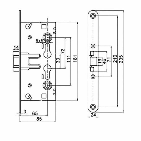 Fire resistant door handle and lock 1739