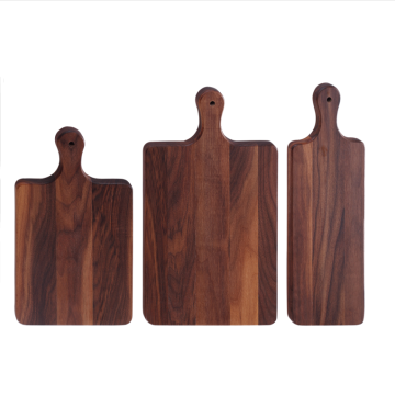Irregularity walnut wood cutting board with handle