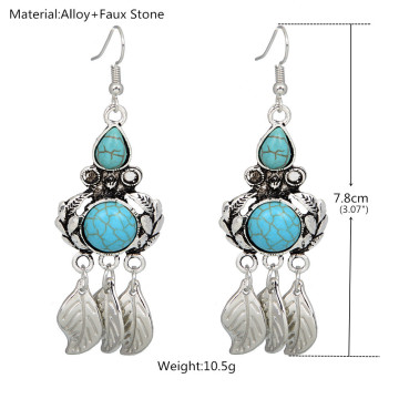 Leaves Tassel Earrings Female Turquoise Jewelry wholesale