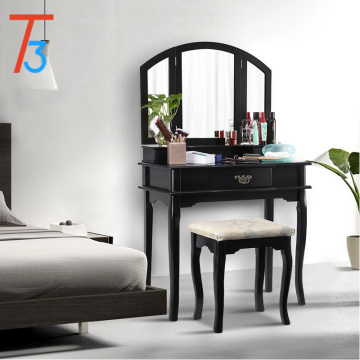 Wood furniture black series dressing table dressing table