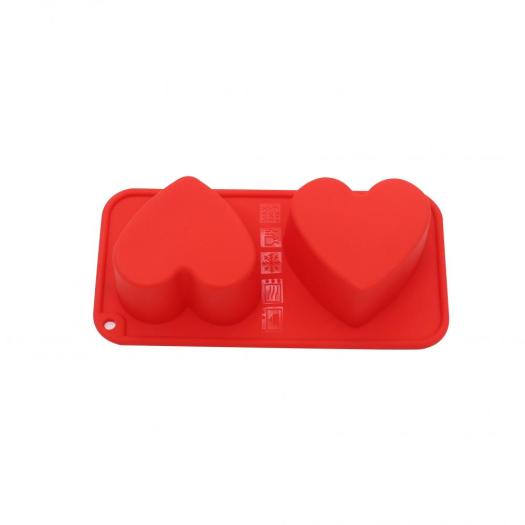 2pcs love heart shaped silicon baking mold