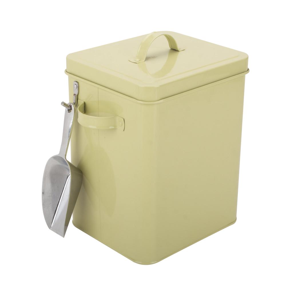 Galvanized Food Container With Scoop