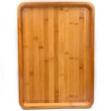 Large Size Bamboo Serving Tray, Rectangular, 18 x 13 x 1.2 Inches: Serving Trays
