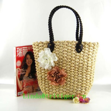 Womens Casual Large Straw Weave Beach Tote Shoulder Bag