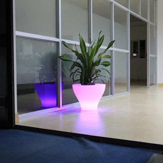 Plastic Illuminated Flower Pot Home Decoration LED Planter