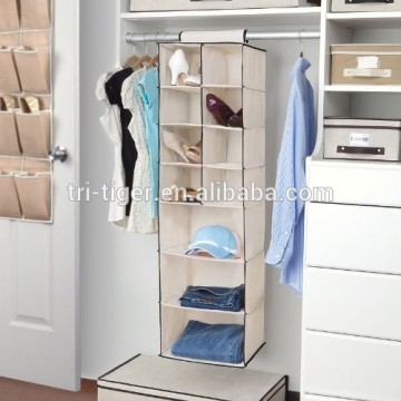 8 Pocket Shoe and 3 Shelf Hanging Closet &Sweater Organizer