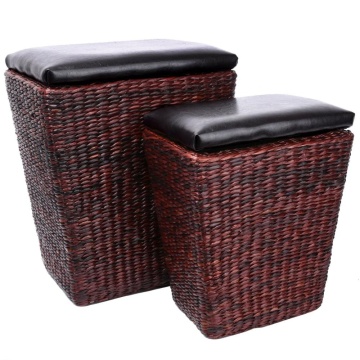 Pouf Ottoman Foot Stools
Furniture Leather Ottoman Seating Storage Bench Ottoman with Tray Small 2-Piece,Brown