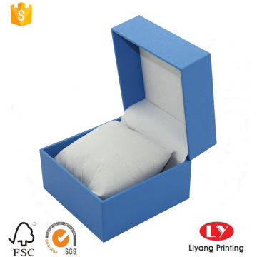 square plastic watch box with velvet pillow