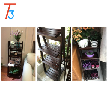 42*34.8*112.6cm 4 layers wooden corner storage rack shelf