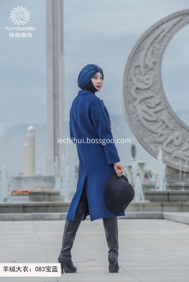 Blue Suit Lapel Cashmere Coat