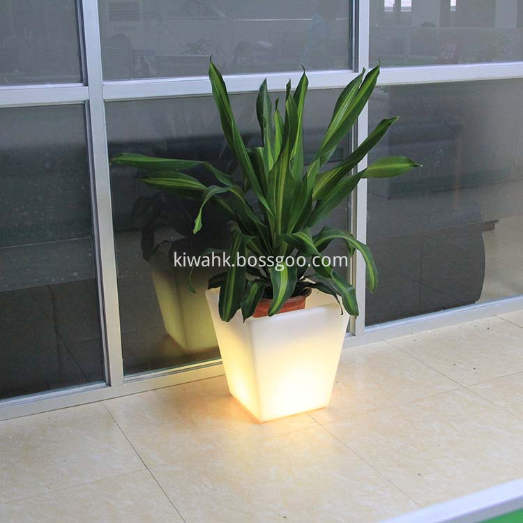 Plastic Design Square LED Flower Pot