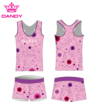 Sublimated Flowers Printing Women Cheer Practice Wear