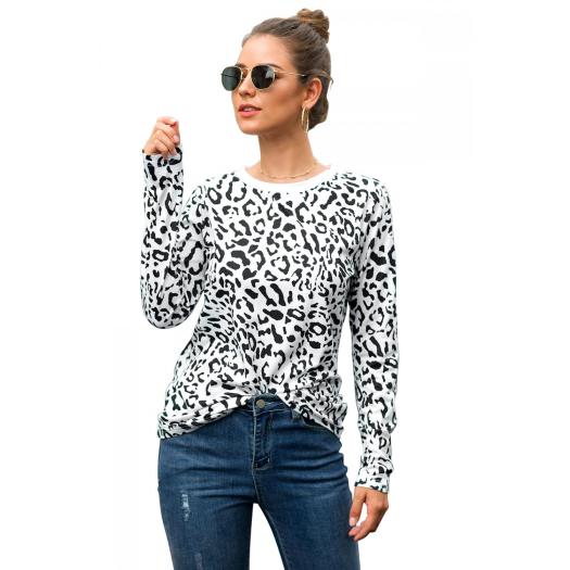 Hot Sale Leopard Print Women's Long-sleeved T-shirt