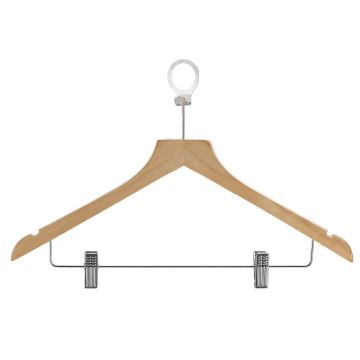 Wooden Hotel Coat Pants Solid Wood clip hanger