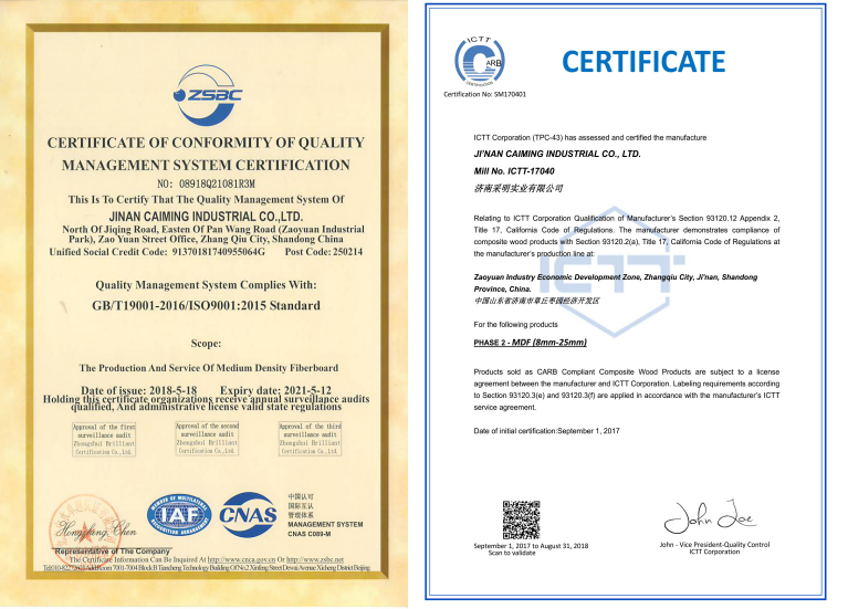 Laminate Flooring Certificate