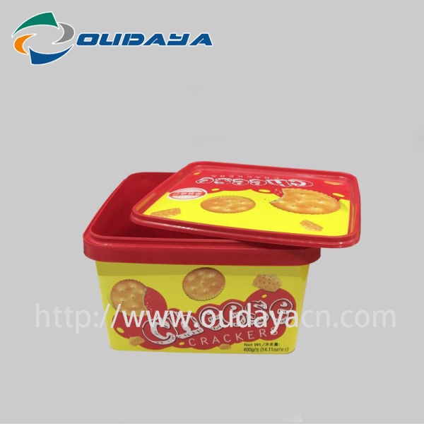 Food Grade Plastic Container Biscuit with Lid