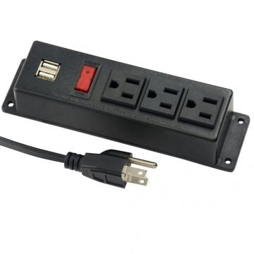 US 3-Outlets Power Unit With Switch&USB Port