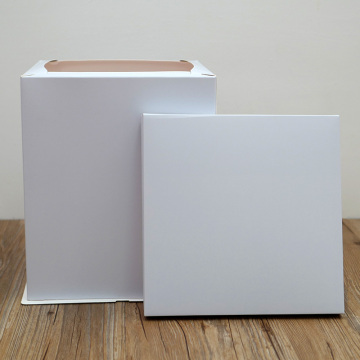 White tall cake box