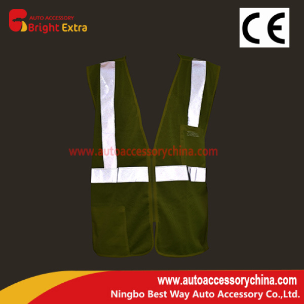 Mesh Fluorescent Vest With Pockets Zipper