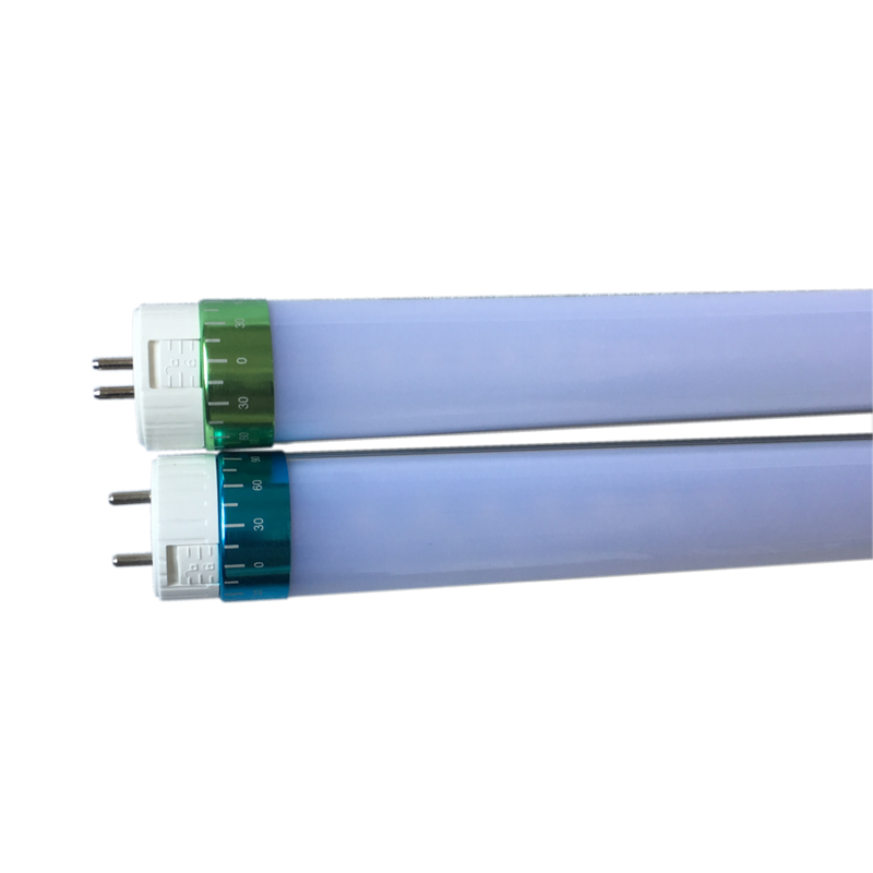 T5-18W-24W-LED-tube-light-blue-green-rotating-end-cap-milky-cover-front-view