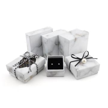 White marble pattern bulk cardboard jewelry set boxes