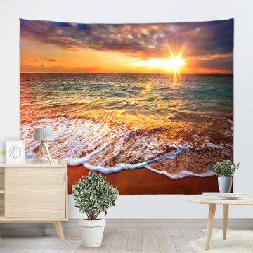 Sea Wave Tapestry Beach Series Wall Hanging Sunrise Dusk Tapestry Tropical Style Tapestry for Bedroom Home Dorm Decor