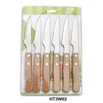 wooden handle  steak knives