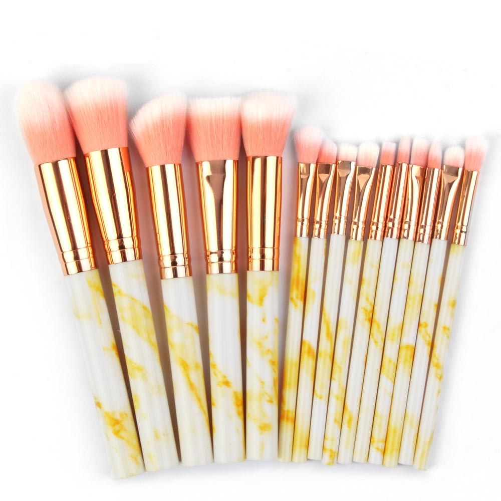 15 Pcs Marble Makeup Brush Set Color3