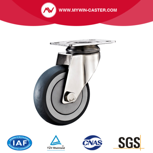 Plate Swivel  TPR Stainless Steel Caster