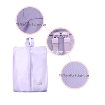 Multifunctional travel organizer bag strong Nylon Breathable Travel Toiletry Cosmetic Makeup beige Clothes Organizer Bag