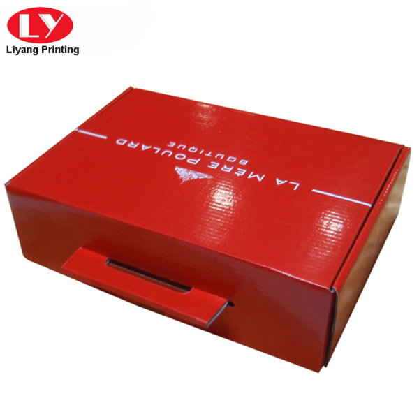 Custom printed corrugated food box with punch handle