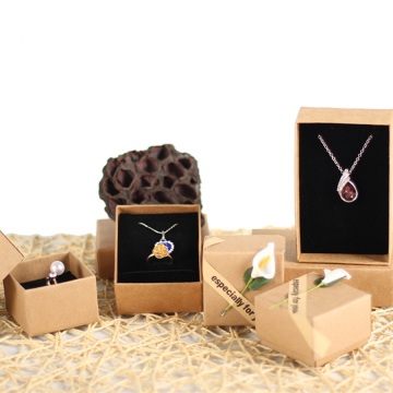 Brown craft paper jewelry box set