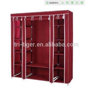 Triple Portable Folding Clothes Wardrobe Closet Armoire Storage Rack Cabinet