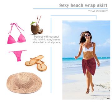 Women's Beach Wraps Chiffon Short Sarong Scarf Swimsuit