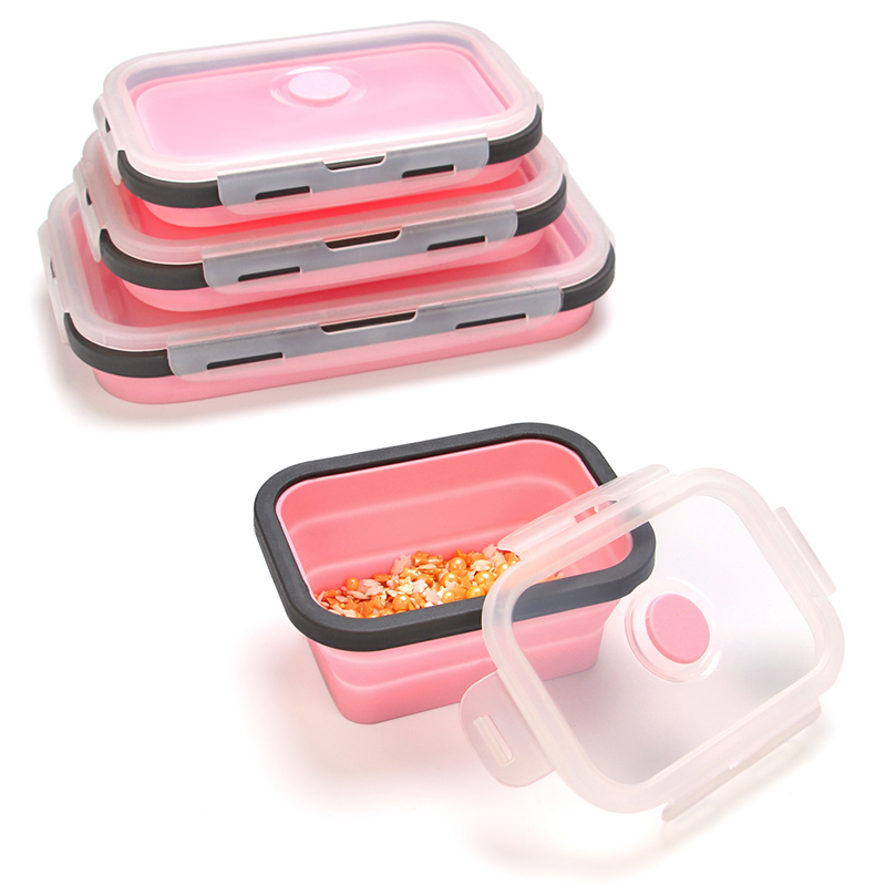 Stackable Food Container Silicone Foldable Lunchbox