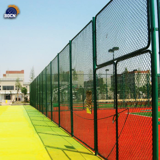 yellow pvc coated chain link fence