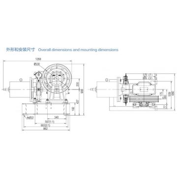 Geared Elevator Traction Machine / Motor , VVVF Drive YJ200