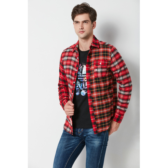 Mens Yarn Dyed Check Flanel Shirt